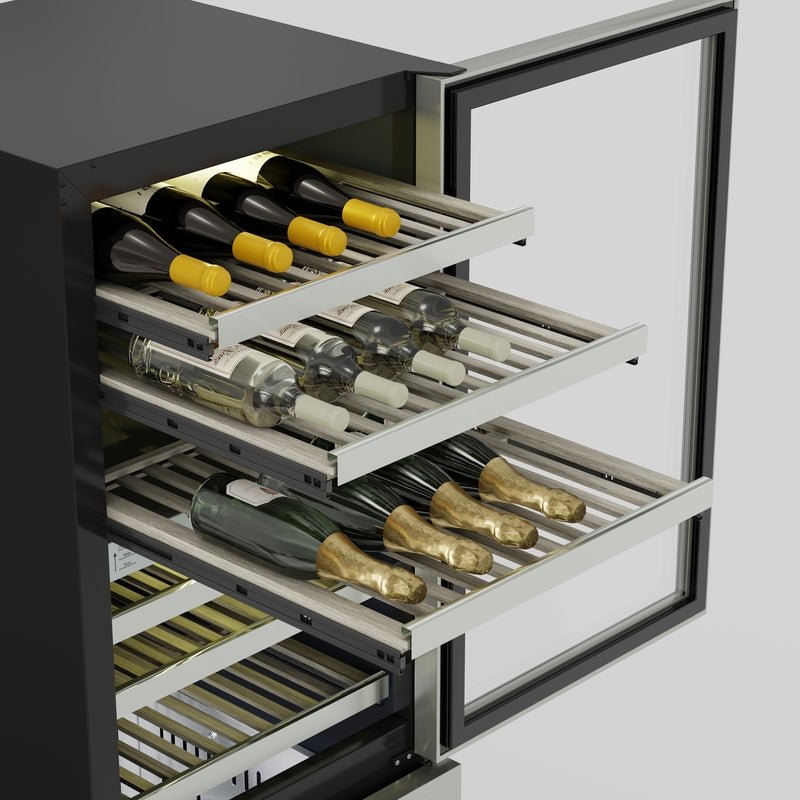 Equator 108 Bottles Hybrid Triple Zone Combo Wine Refrigerator + 2 Drawers 110V - Your Wine Corner