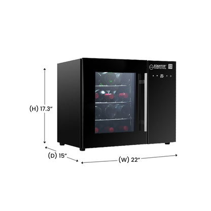 Equator 12 Bottles Countertop Wine Refrigerator Black Touch Control 110V - Your Wine Corner