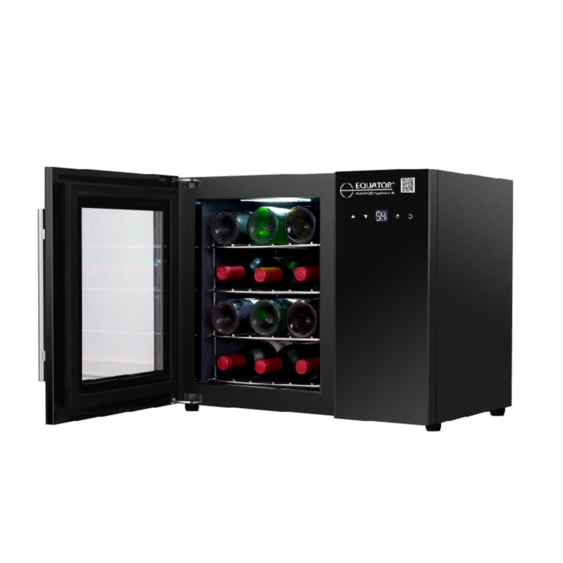 Equator 12 Bottles Countertop Wine Refrigerator Black Touch Control 110V - Your Wine Corner