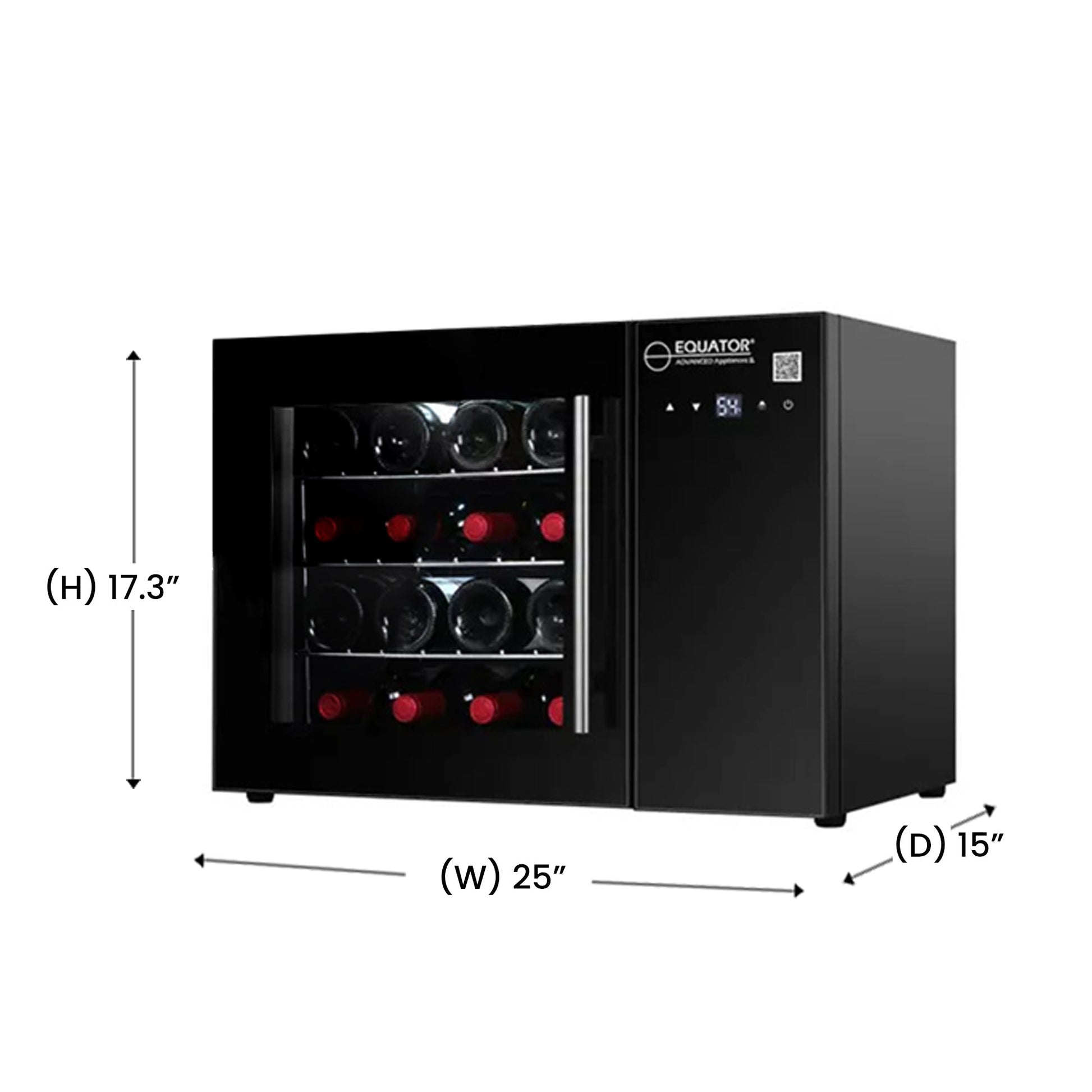 Equator 16 Bottles Countertop Wine Refrigerator Black Touch Control 110V - Your Wine Corner