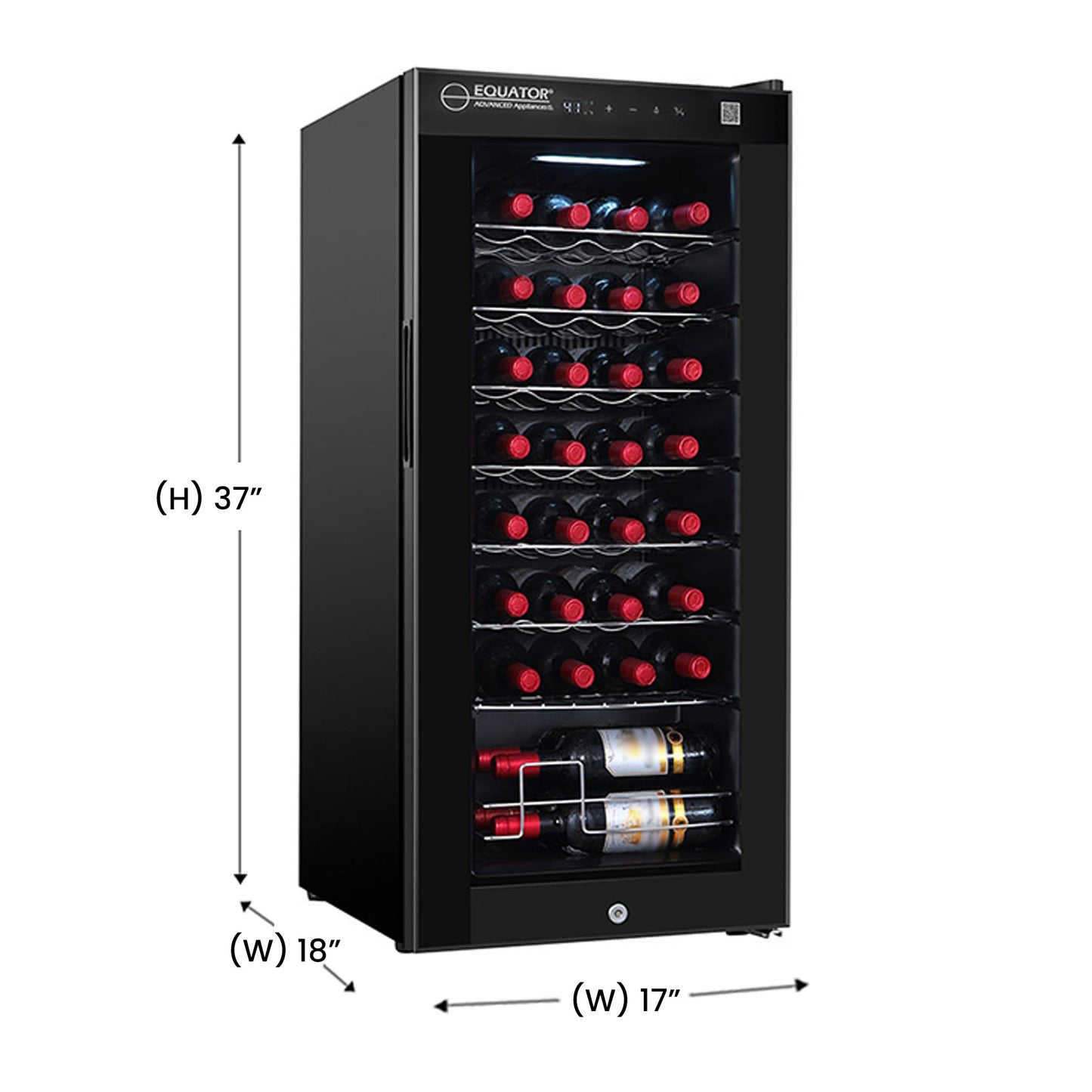 Equator 32 Bottles Wine Refrigerator Freestanding 1 Zone Touch Control 110V - Your Wine Corner