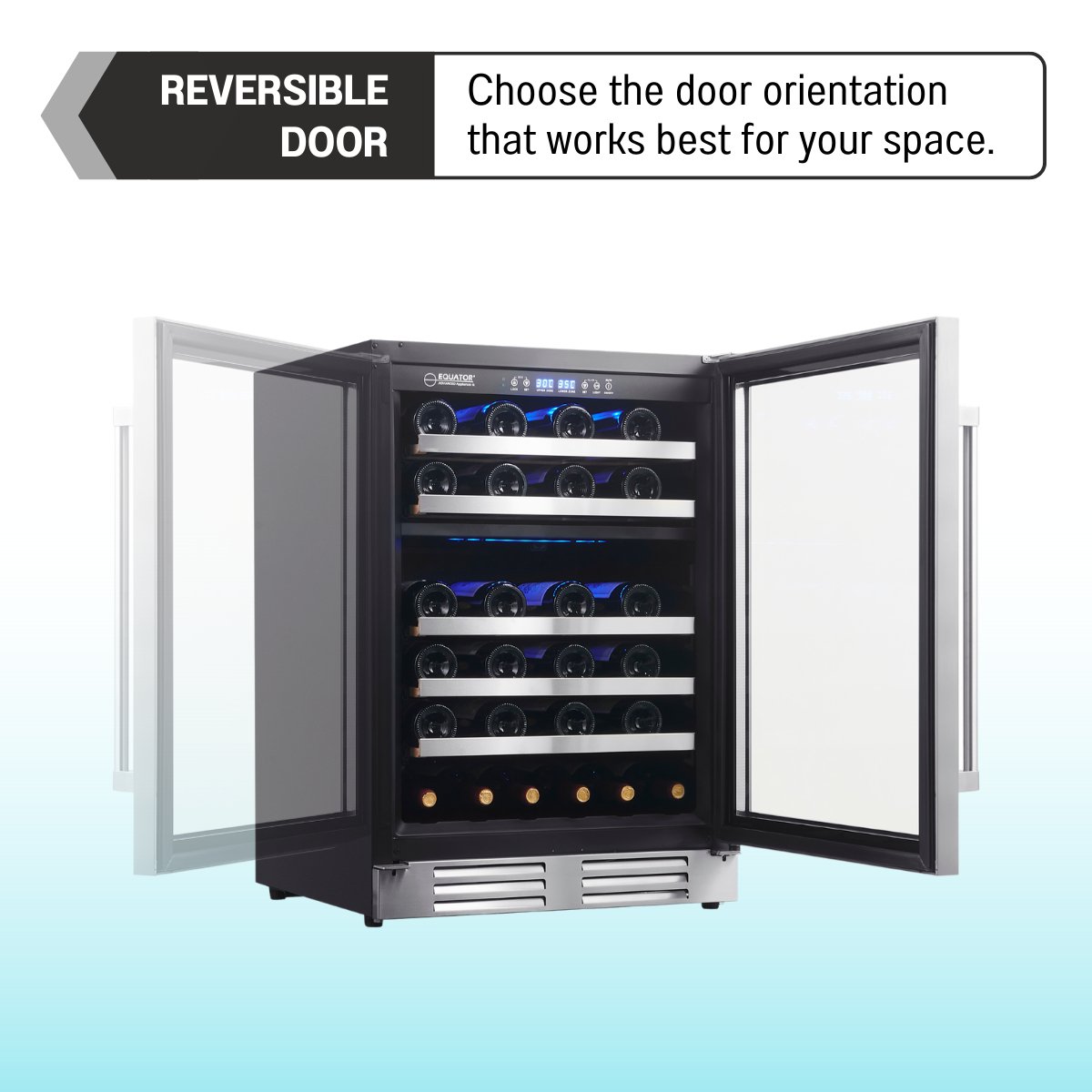 Equator Dual Zone 52 - Bottle Free Standing/Built - In Wine Cooler Stainless 110V - Your Wine Corner