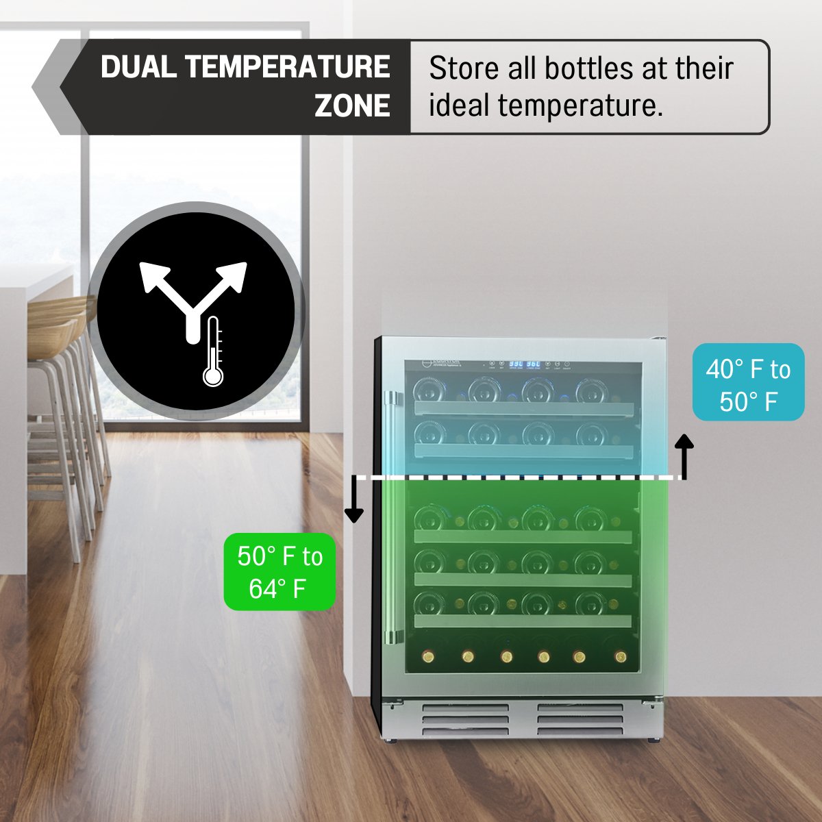Equator Dual Zone 52 - Bottle Free Standing/Built - In Wine Cooler Stainless 110V - Your Wine Corner