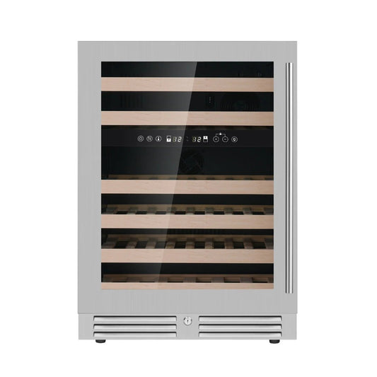 KingsBottle 24" Stainless Steel Under Counter LOW - E Dual Zone Wine Cooler - Your Wine Corner