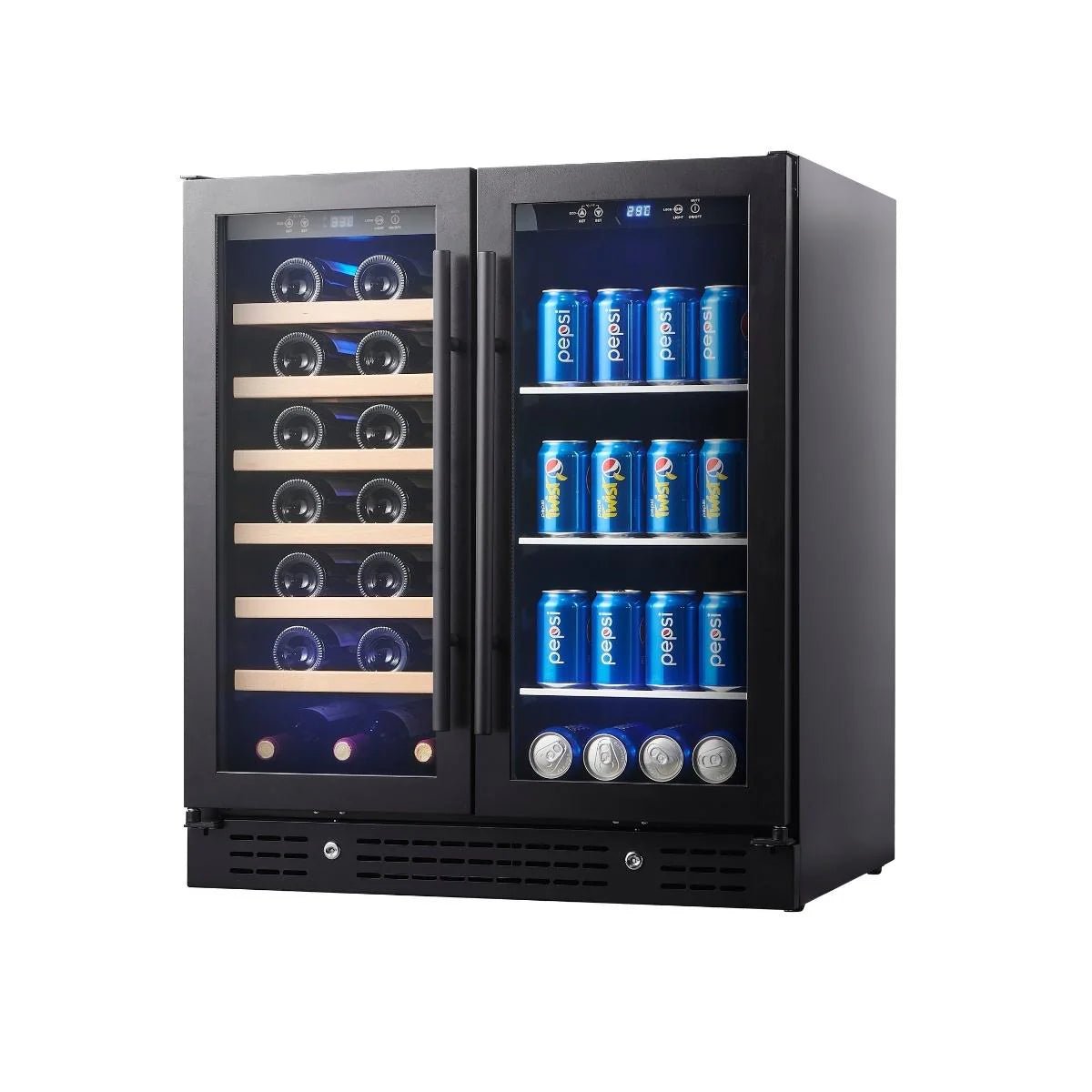 KingsBottle 30" Combination Beer and Wine Cooler with Low - E Glass Door - Your Wine Corner