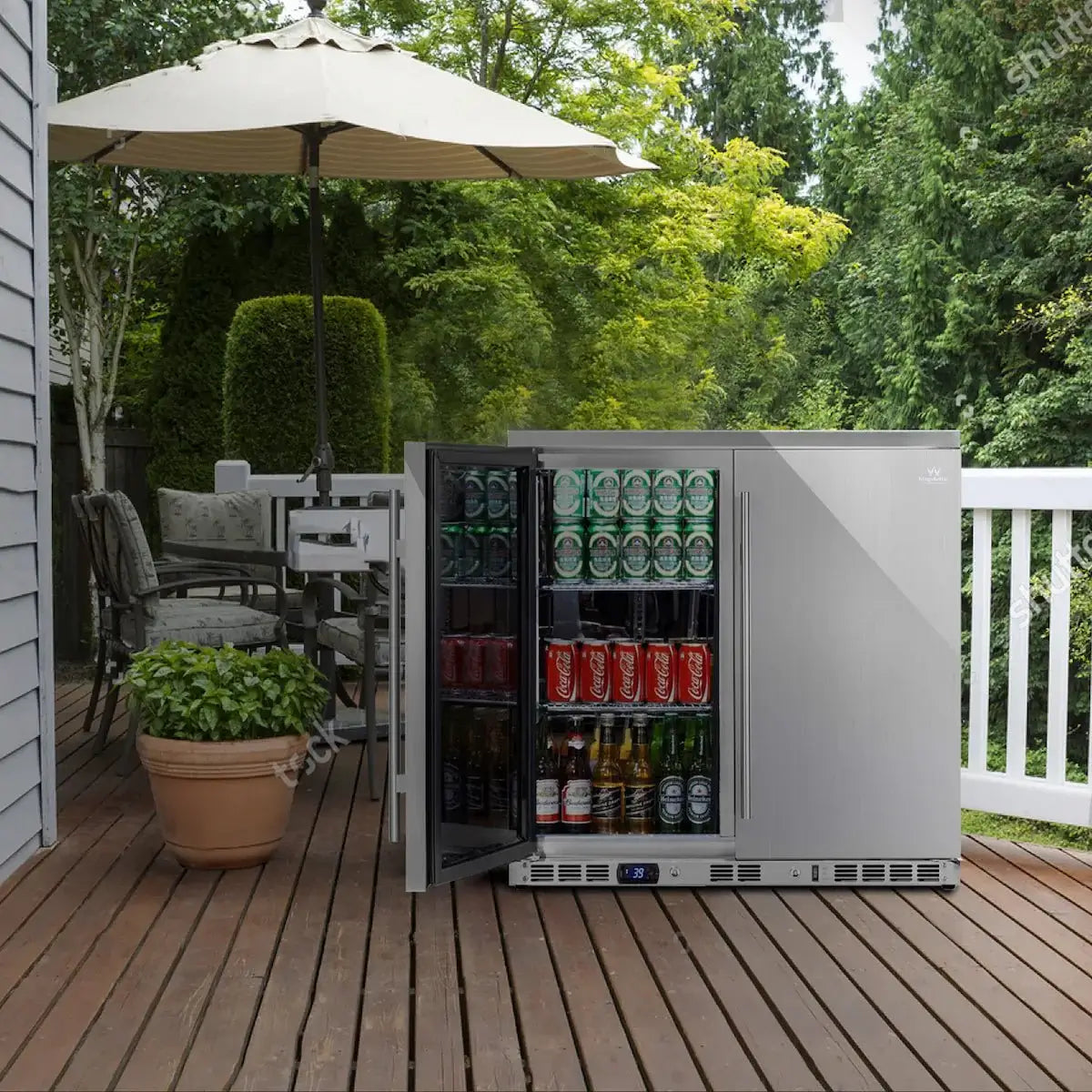 KingsBottle 36" Outdoor Beverage Refrigerator 2 Door For Home - Your Wine Corner