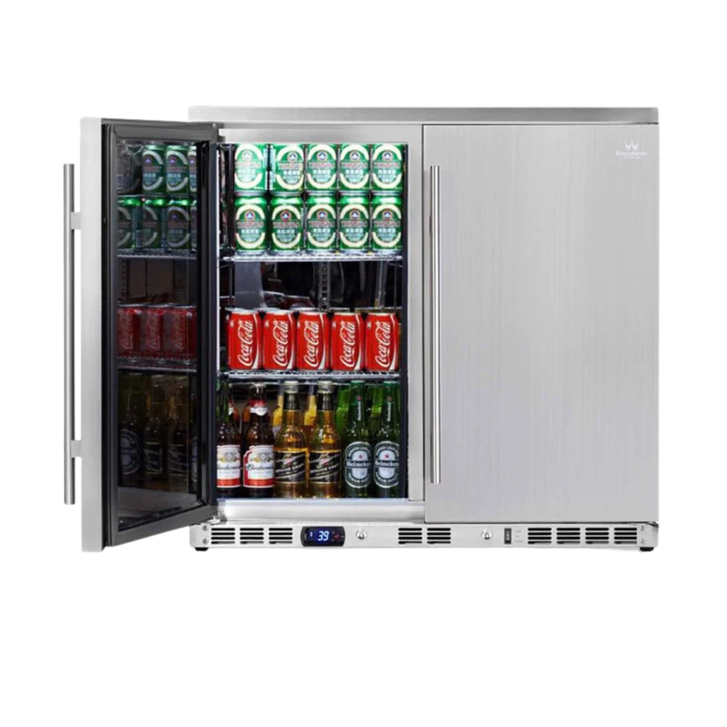 KingsBottle 36" Outdoor Beverage Refrigerator 2 Door For Home - Your Wine Corner