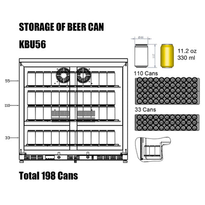 KingsBottle 36" Outdoor Beverage Refrigerator 2 Door For Home - Your Wine Corner