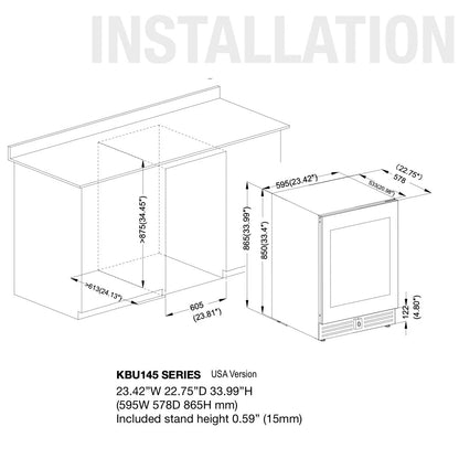 KingsBottle 48" Ultimate Borderless Under Bench Wine Fridge and Bar Refrigerator Combo - Your Wine Corner