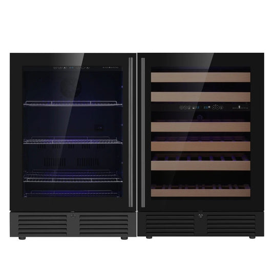 KingsBottle 48" Ultimate Borderless Under Bench Wine Fridge and Bar Refrigerator Combo - Your Wine Corner